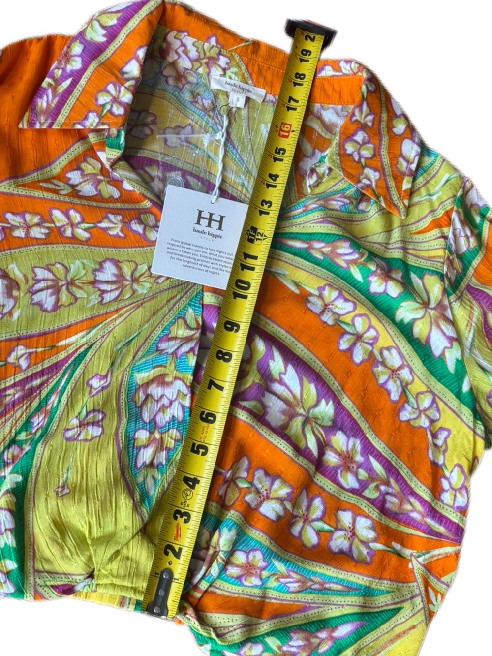 NWT Haute Hippie Floral Paisley Faux Wrap Cropped Boho Blouse - Small - Picture 8 of 8